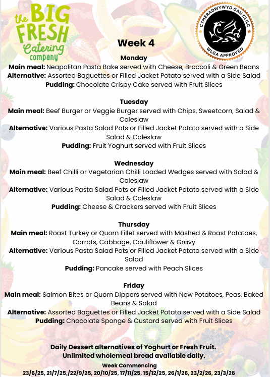 Lunch Menu Week 4