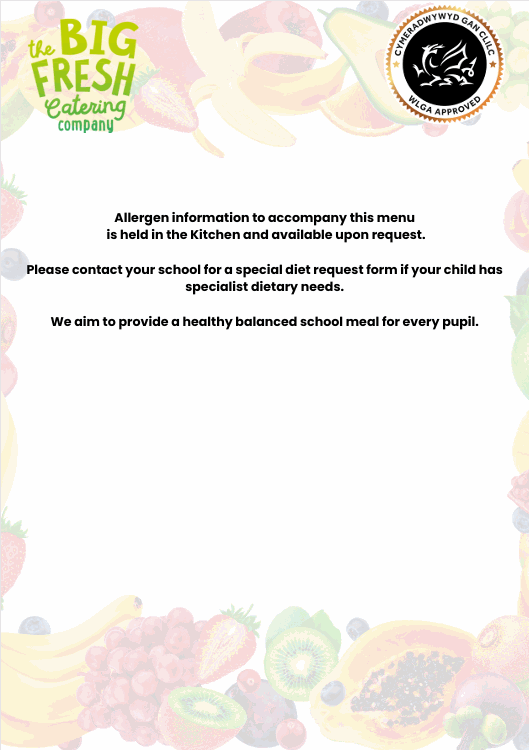 Allergen Information sheet
