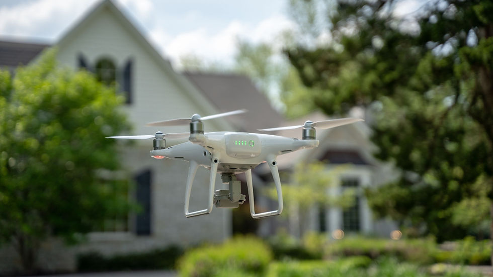 Drone taking real estate photos for realtors in Austin, TX