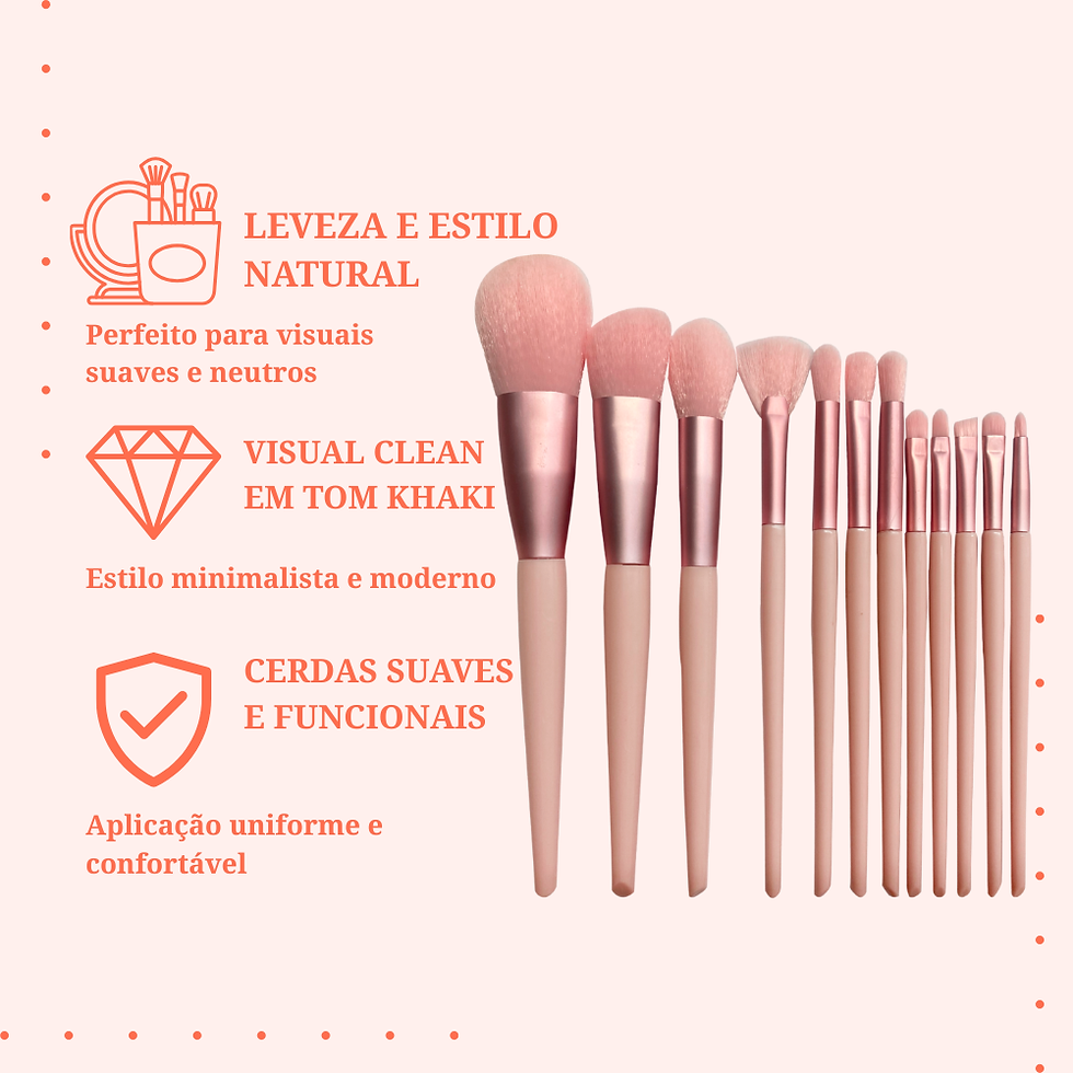 Miniatura: Kit Pincéis de Maquiagem Light Khaki