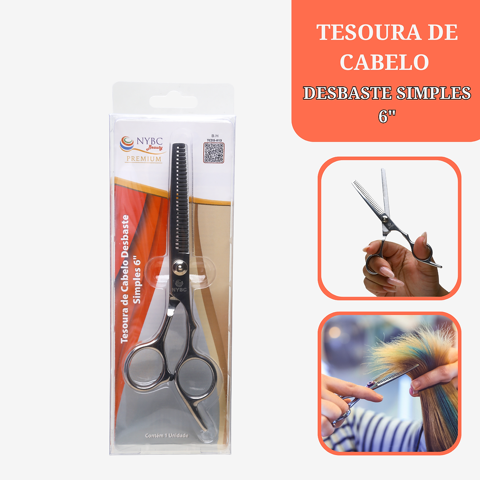 Miniatura: Tesoura de Cabelo Fio Desbaste Simples 6'' Premium