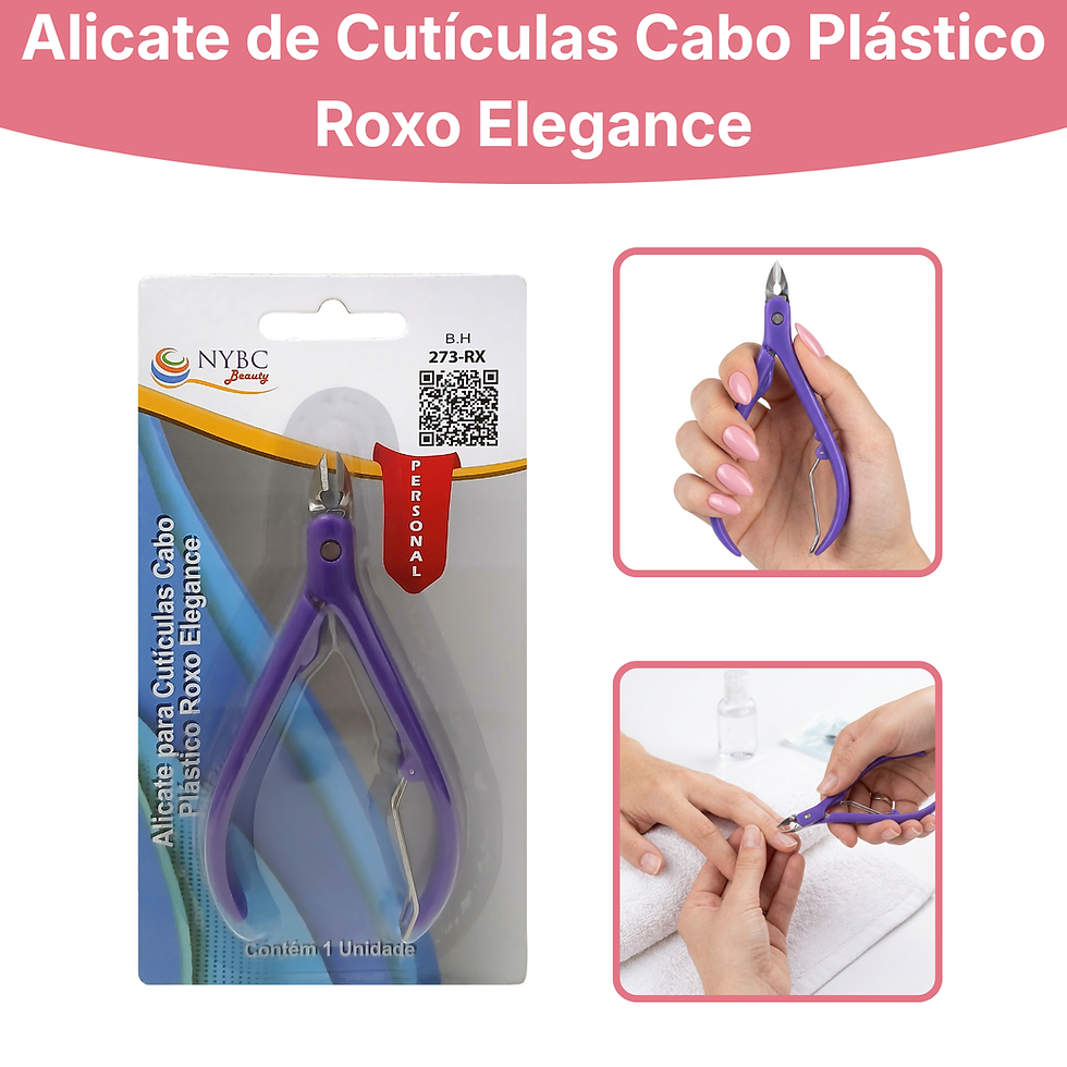 Miniatura: Alicate Para Cuticulas, Cabo Plástico Roxo Elegance