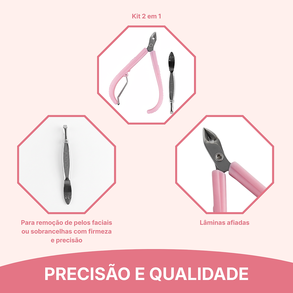 Miniatura: Conjunto: Alicate Para Cuticulas Cabo Plástico E Pinça
