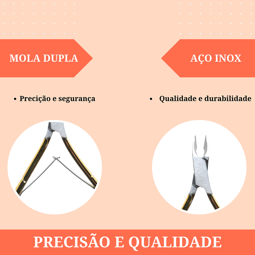 Miniatura: Alicate de Cutícula Mola Dupla Cabo Dourado