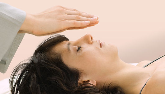 Reiki energy flowing from hands
