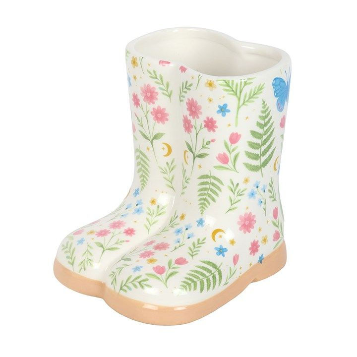 Thumbnail: Luna Bloom Floral Print Welly Boot Planter
