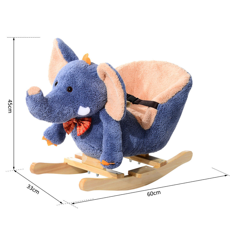 Thumbnail: Blue elephant plush rocking animal toy