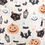 Thumbnail: 35cm Square Spooky Cat and Pumpkin Print Cushion