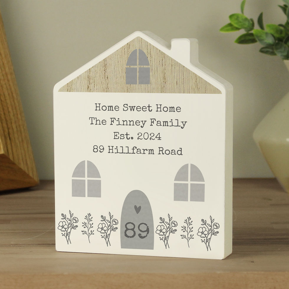 Thumbnail: Personalised Grey Wooden House Ornament