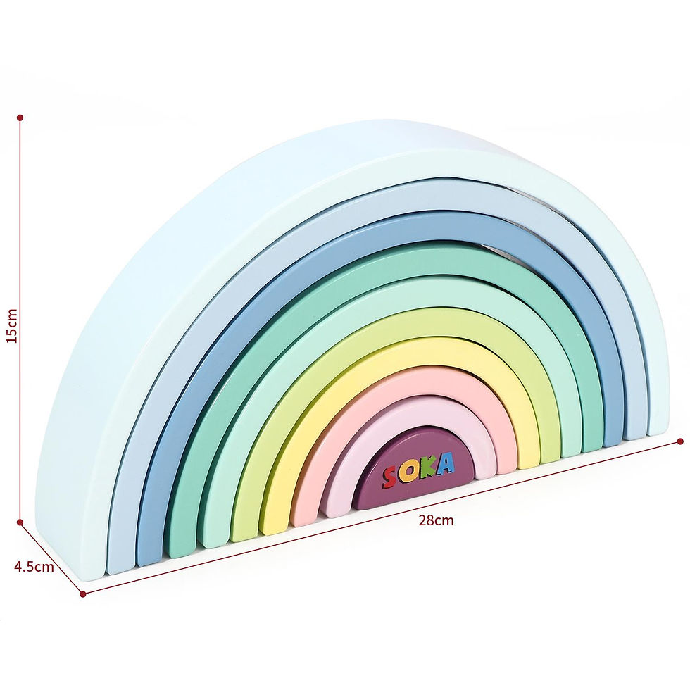 Thumbnail: Pastel rainbow wooden stacking toy