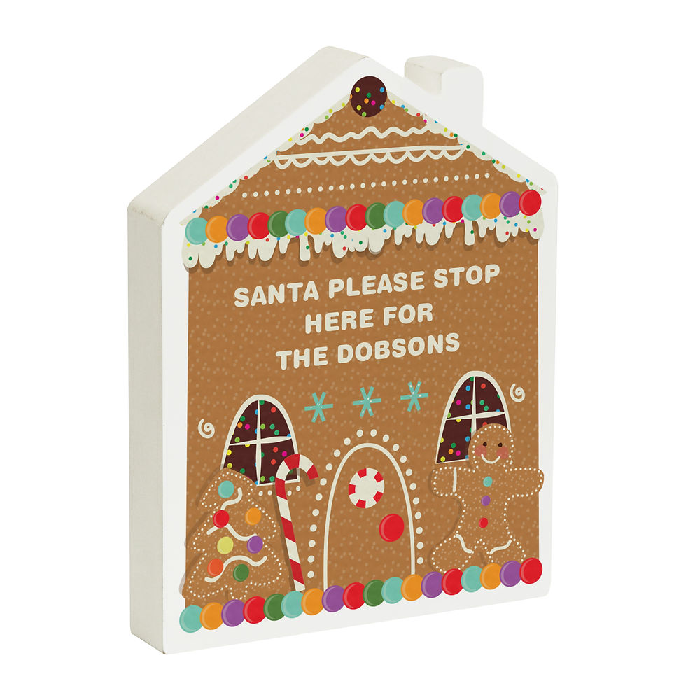 Thumbnail: Personalised Gingerbread House Christmas Wooden Ornament