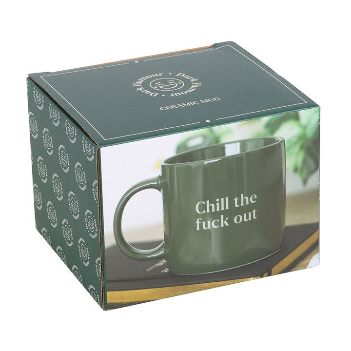 Thumbnail: Chill the fuck out mug in box