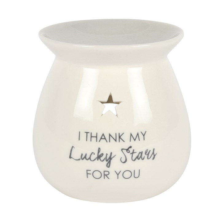 Cream ceramic oil burner: "I thank my lucky stars for you"