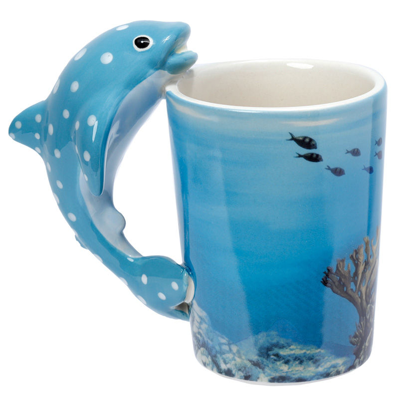 Thumbnail: Shaped Handle Ceramic Mug - Whale Shark