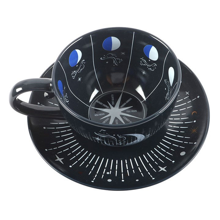 Thumbnail: Blue Moon Phase Teacup and Saucer