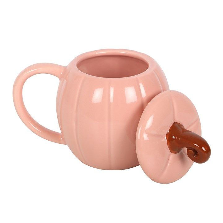 Thumbnail: Pink Curly Pumpkin Lidded Mug