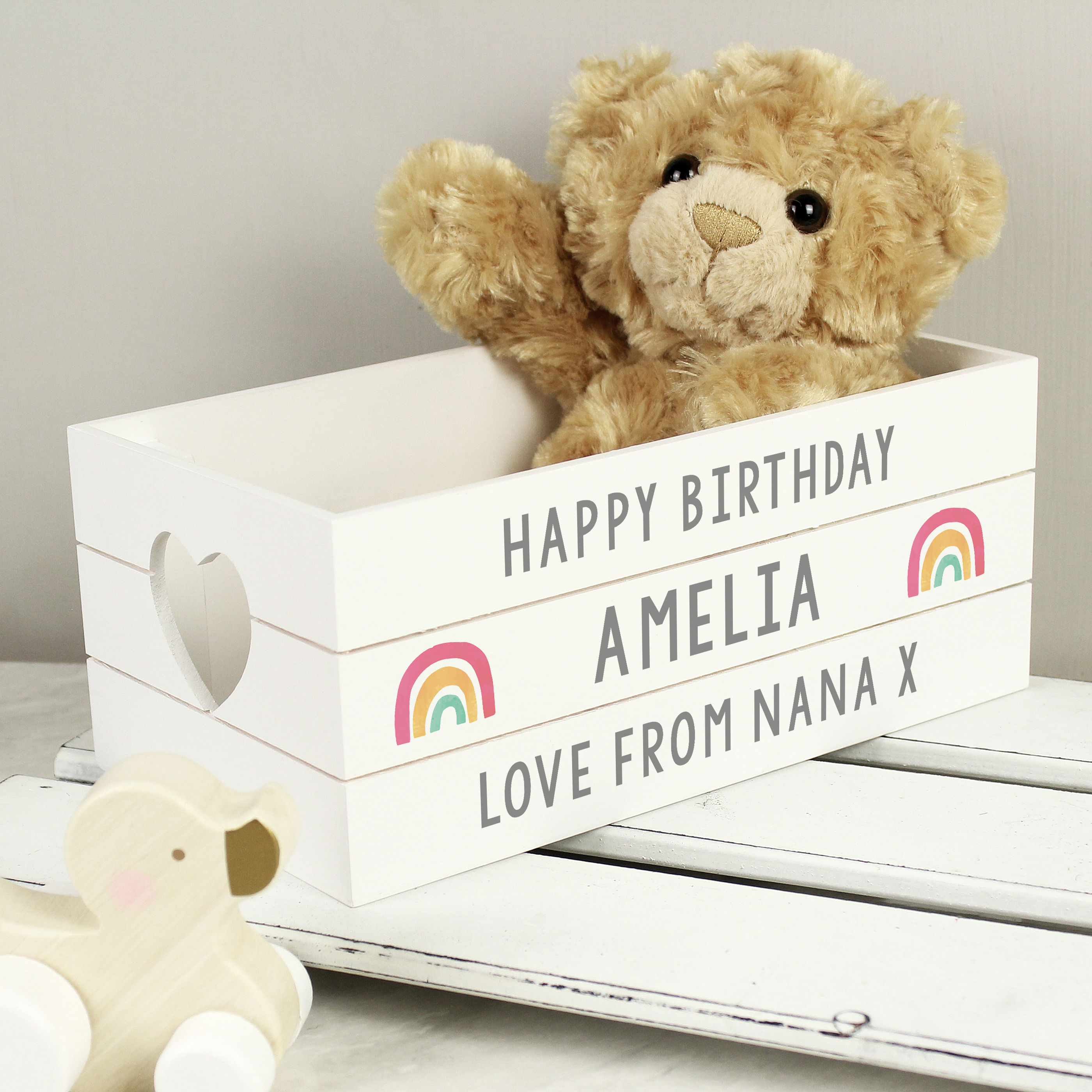 Personalized toy box, Amelia's birthday gift from Nana