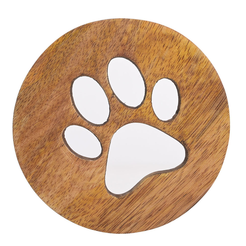 Thumbnail: Best of Breed Paw Prints Mango Wood Set of 4 Coasters