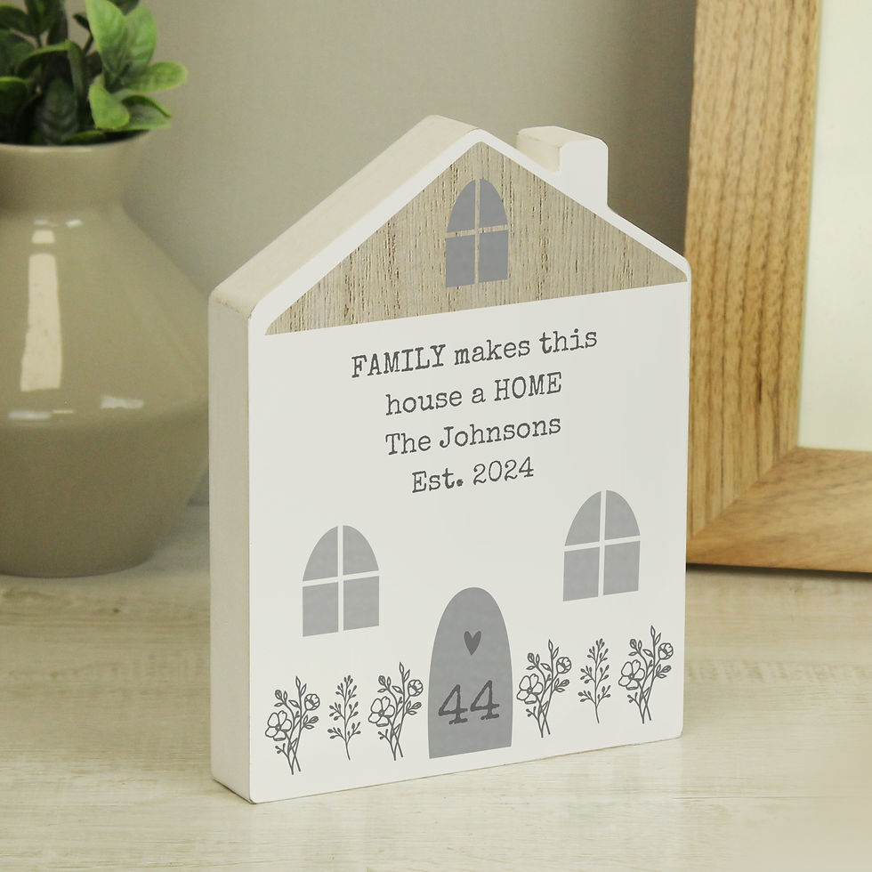 Thumbnail: Personalised Grey Wooden House Ornament