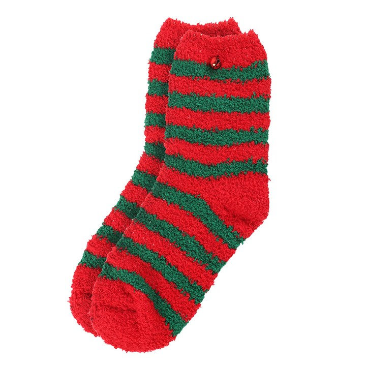 Thumbnail: Red and green striped Christmas socks