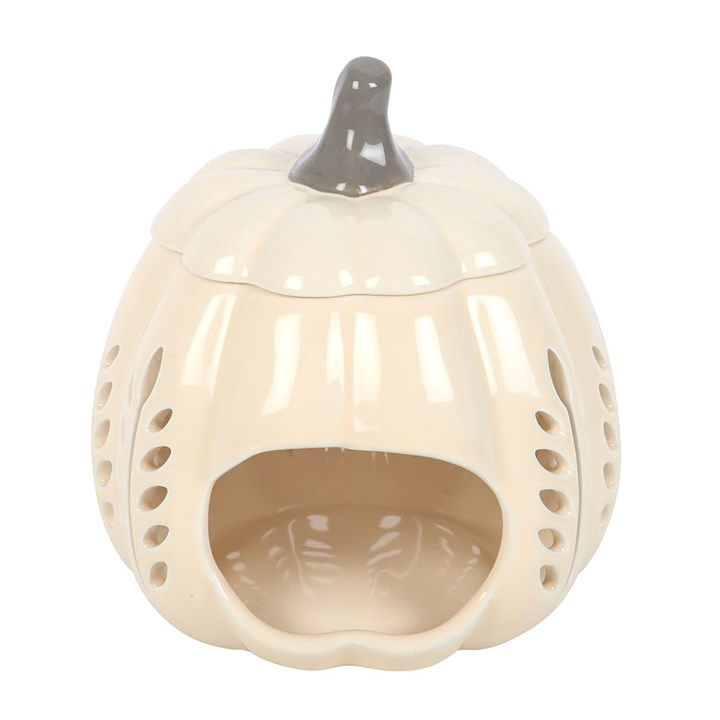 Thumbnail: Cream ceramic pumpkin incense burner