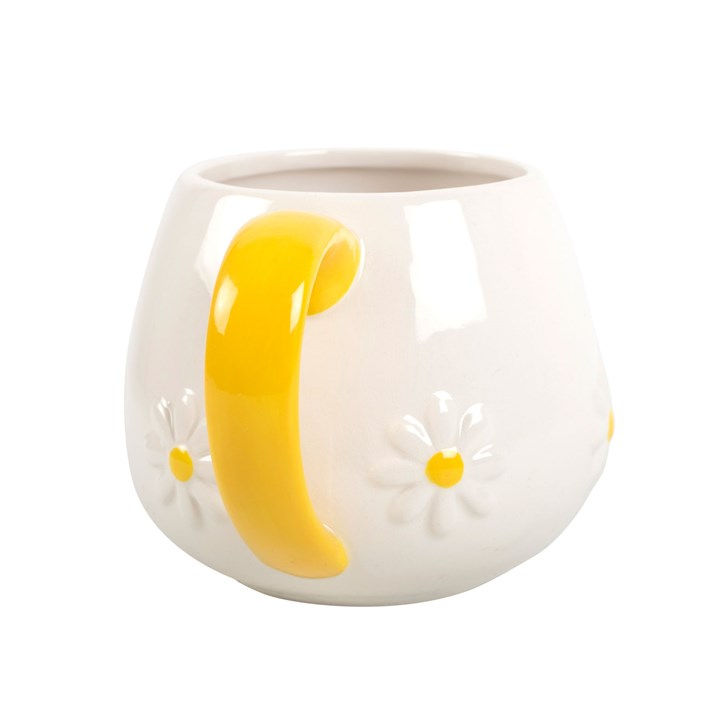 Thumbnail: White daisy mug with yellow handle