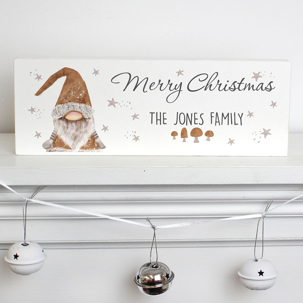 Thumbnail: Christmas gnome sign: "Merry Christmas The Jones Family"