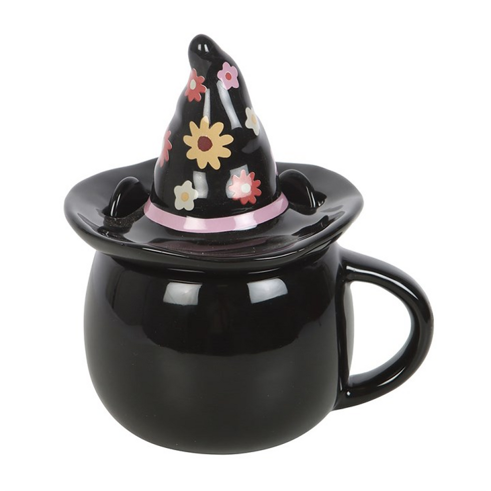 Thumbnail: Groovy Witch Cat Lidded Mug