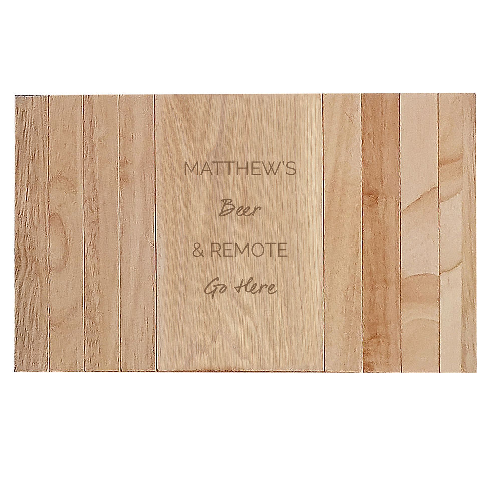 Thumbnail: Personalized wooden board: "Matthew's Deer Remote Go Here"