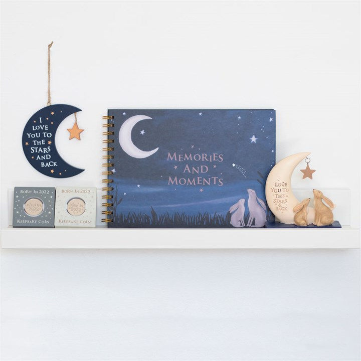 Thumbnail: Night sky baby memory book, moon decorations