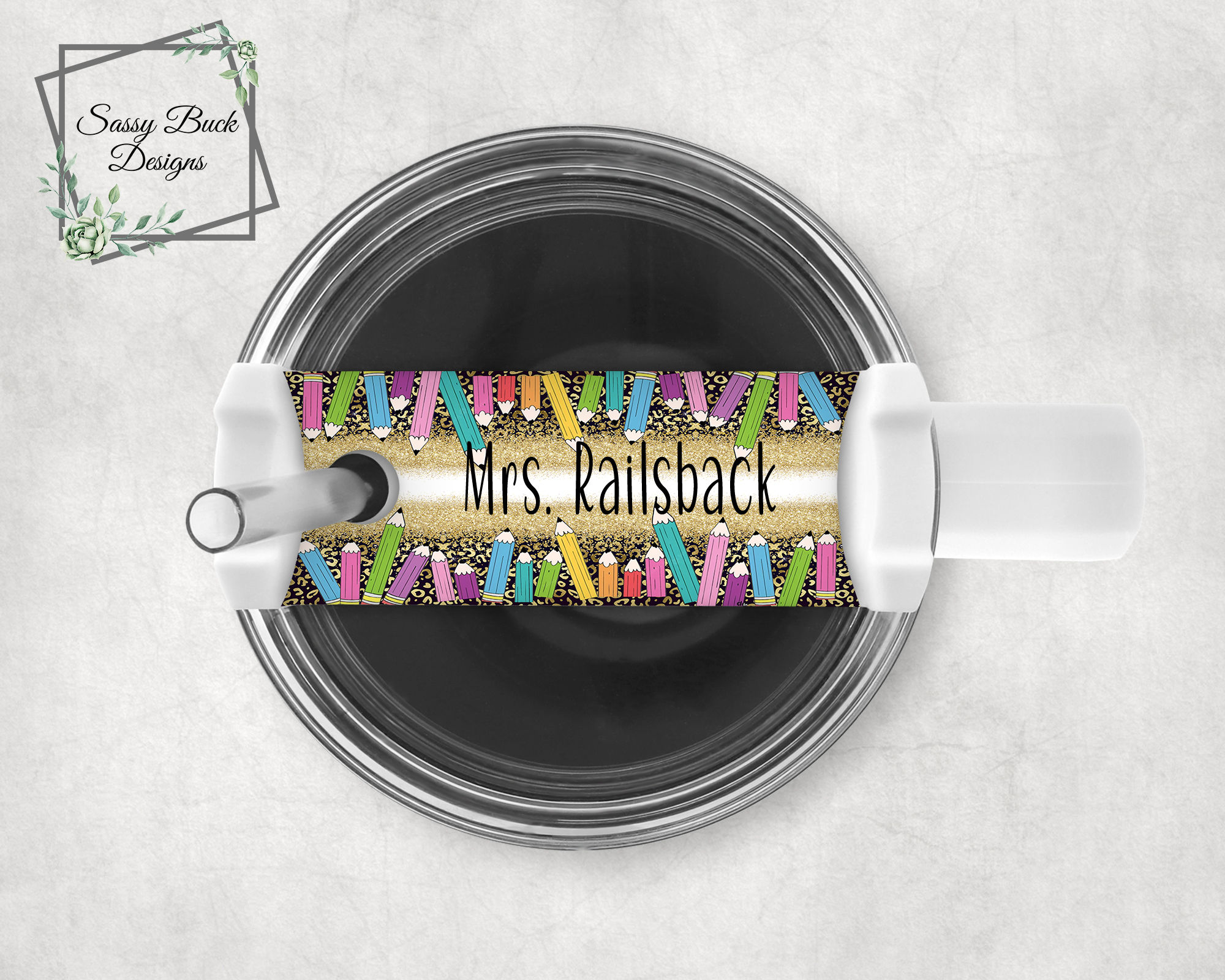 Teacher Glitter Pencils Nameplate