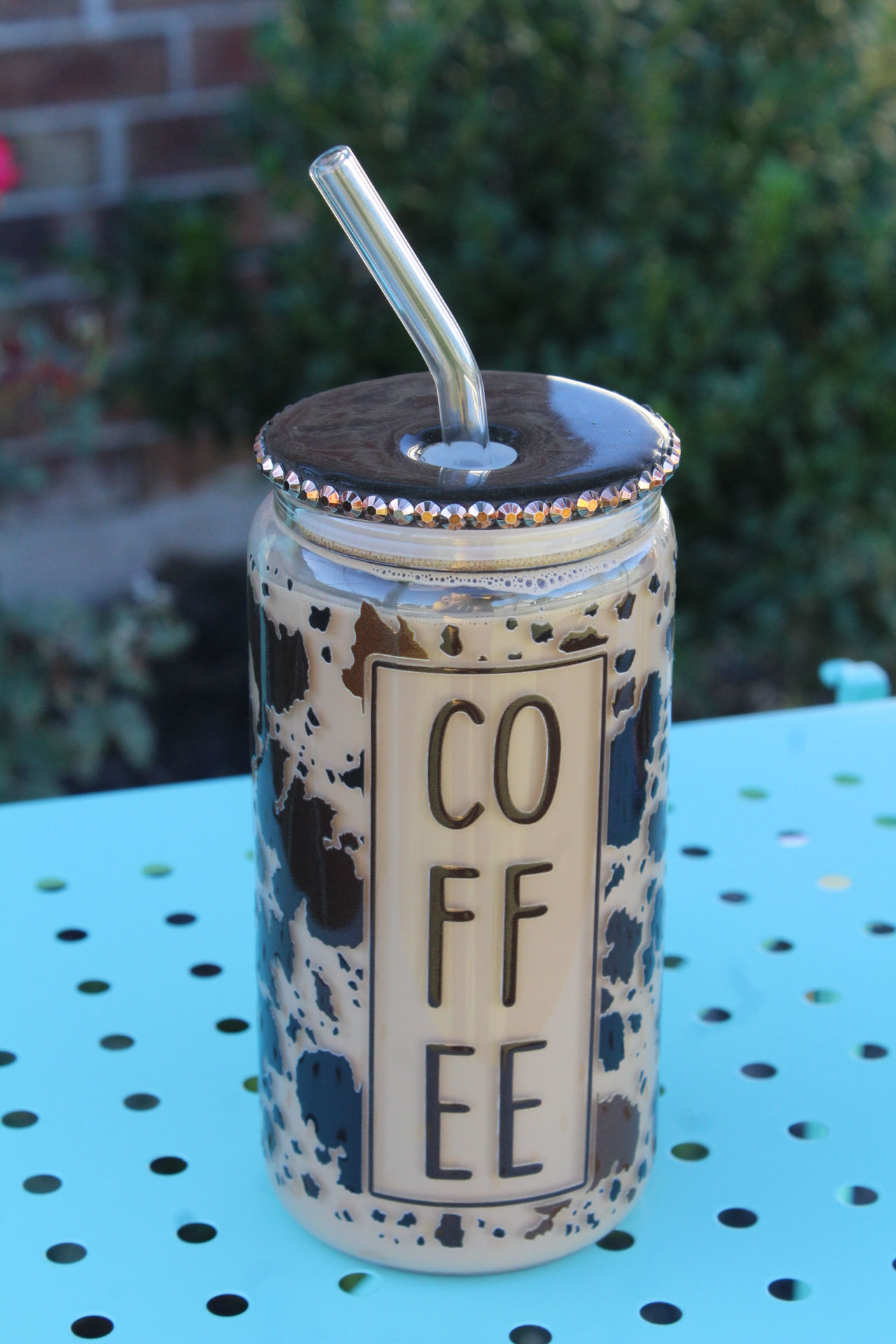 Cow Print Coffee Snow Globe Tumbler