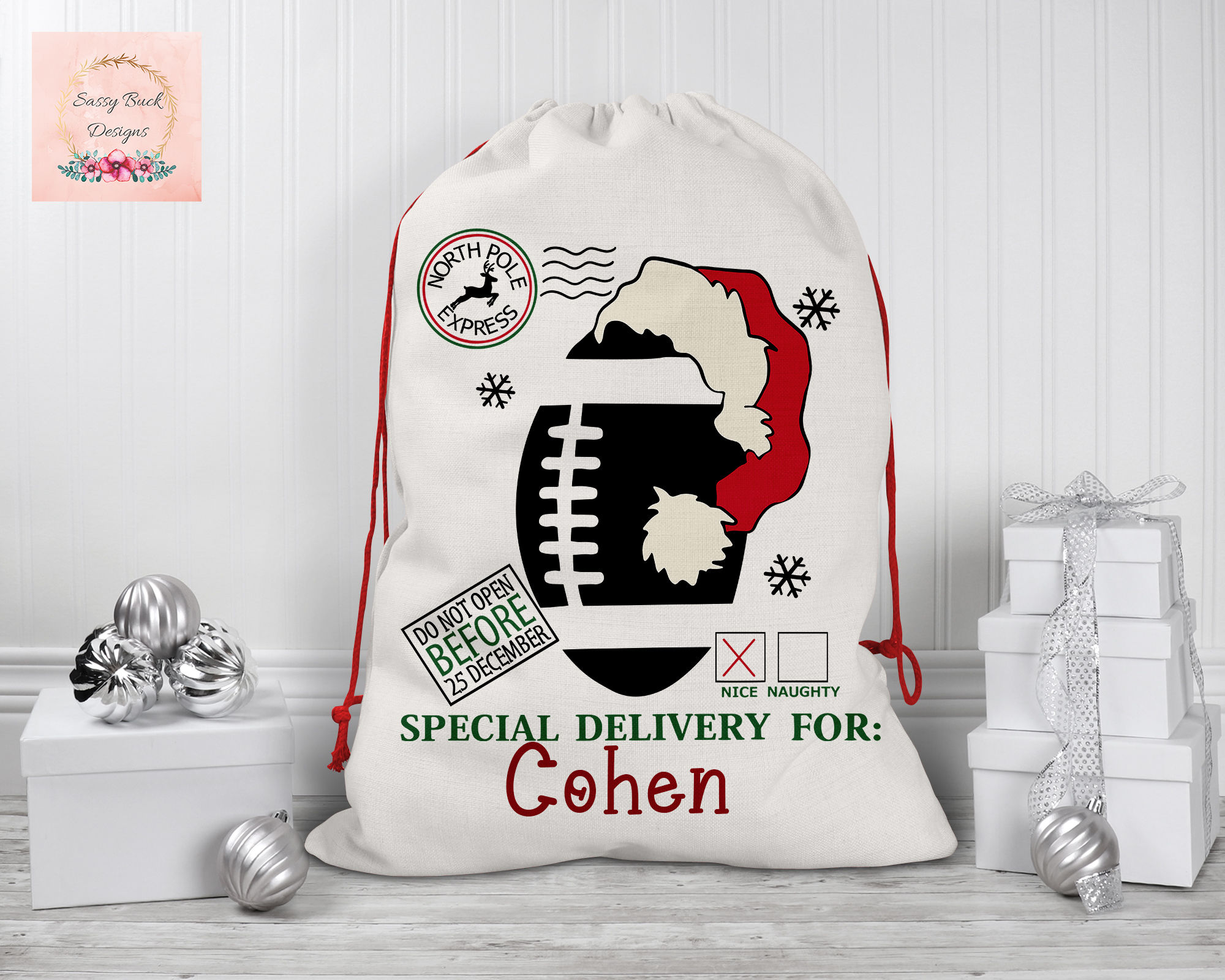Football Santa Sack