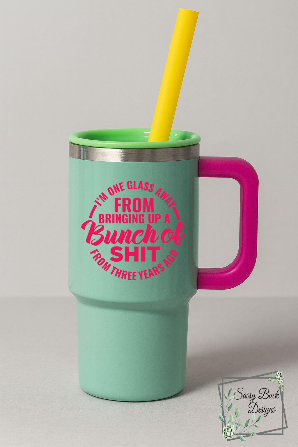 I'm One Glass Away Mini Handle Shot Glass