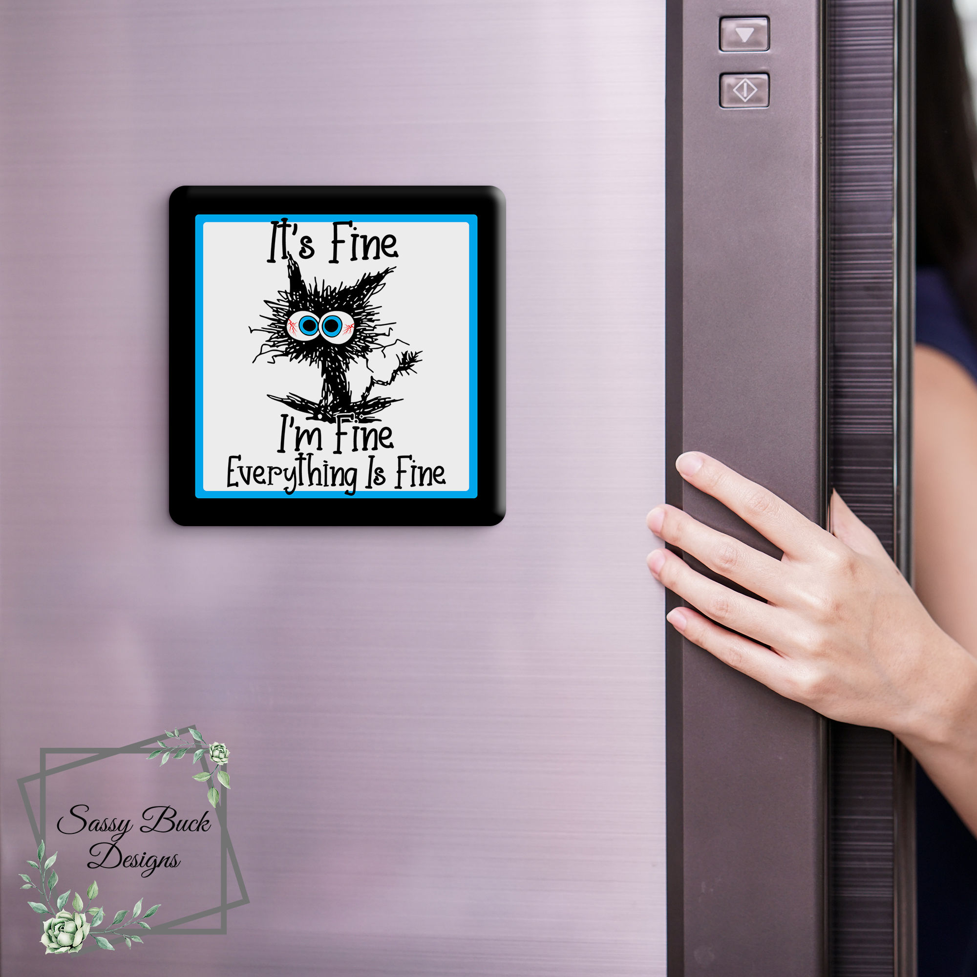 I'm Fine Stressed Cat Magnet