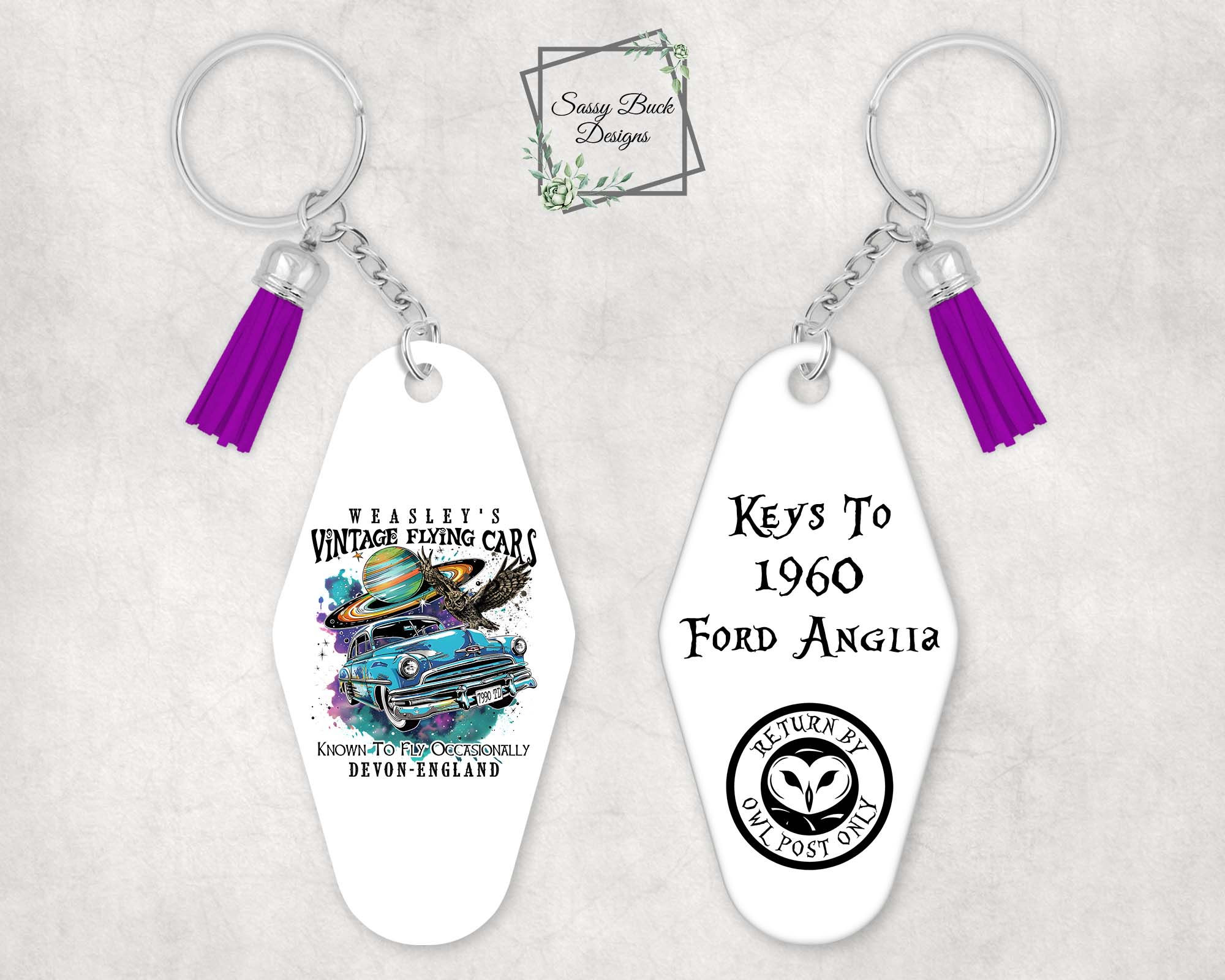 Weasley's Vintage Flying Cars Motel Keychain