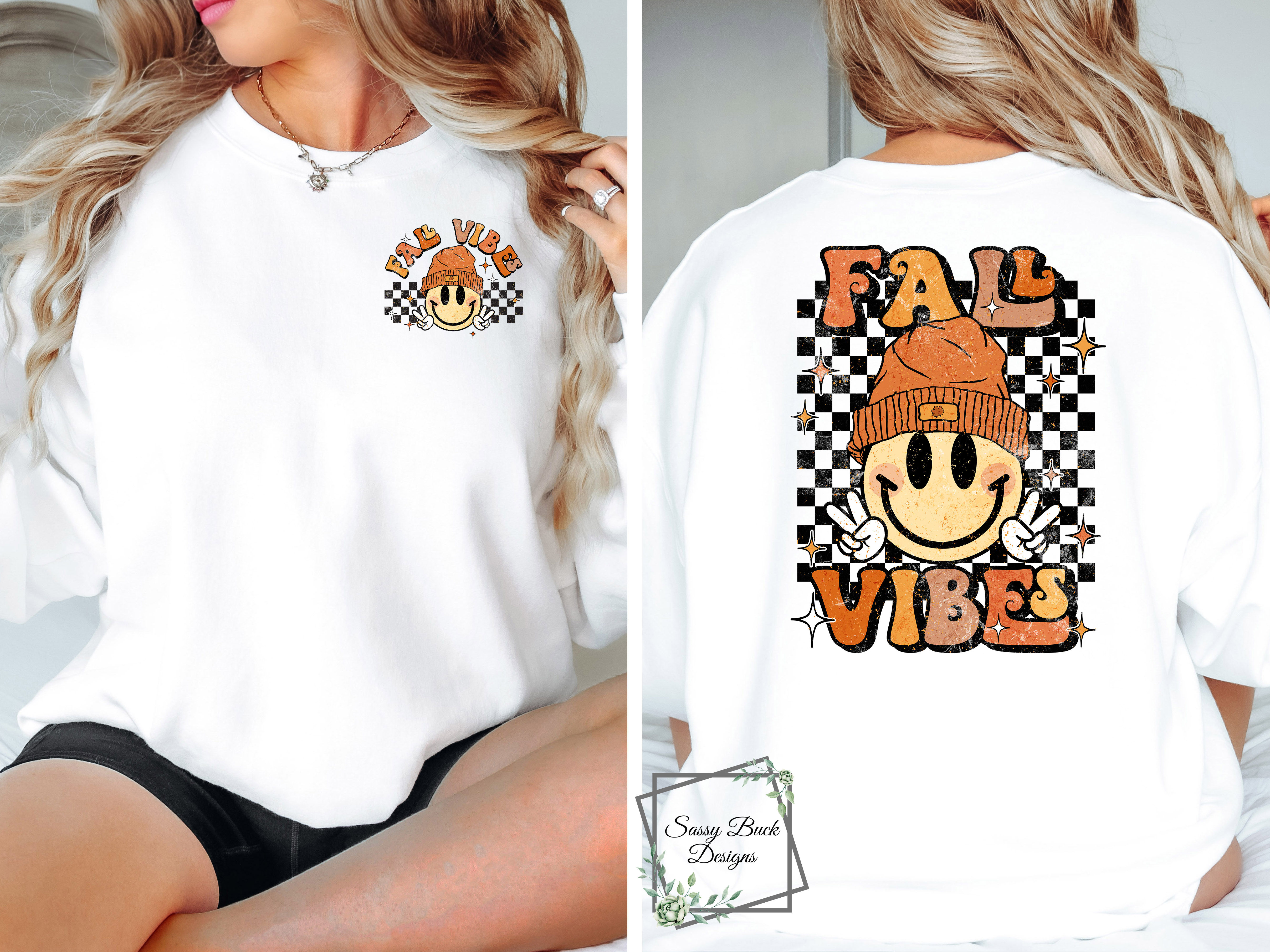 Fall Vibes Retro Smiley Face