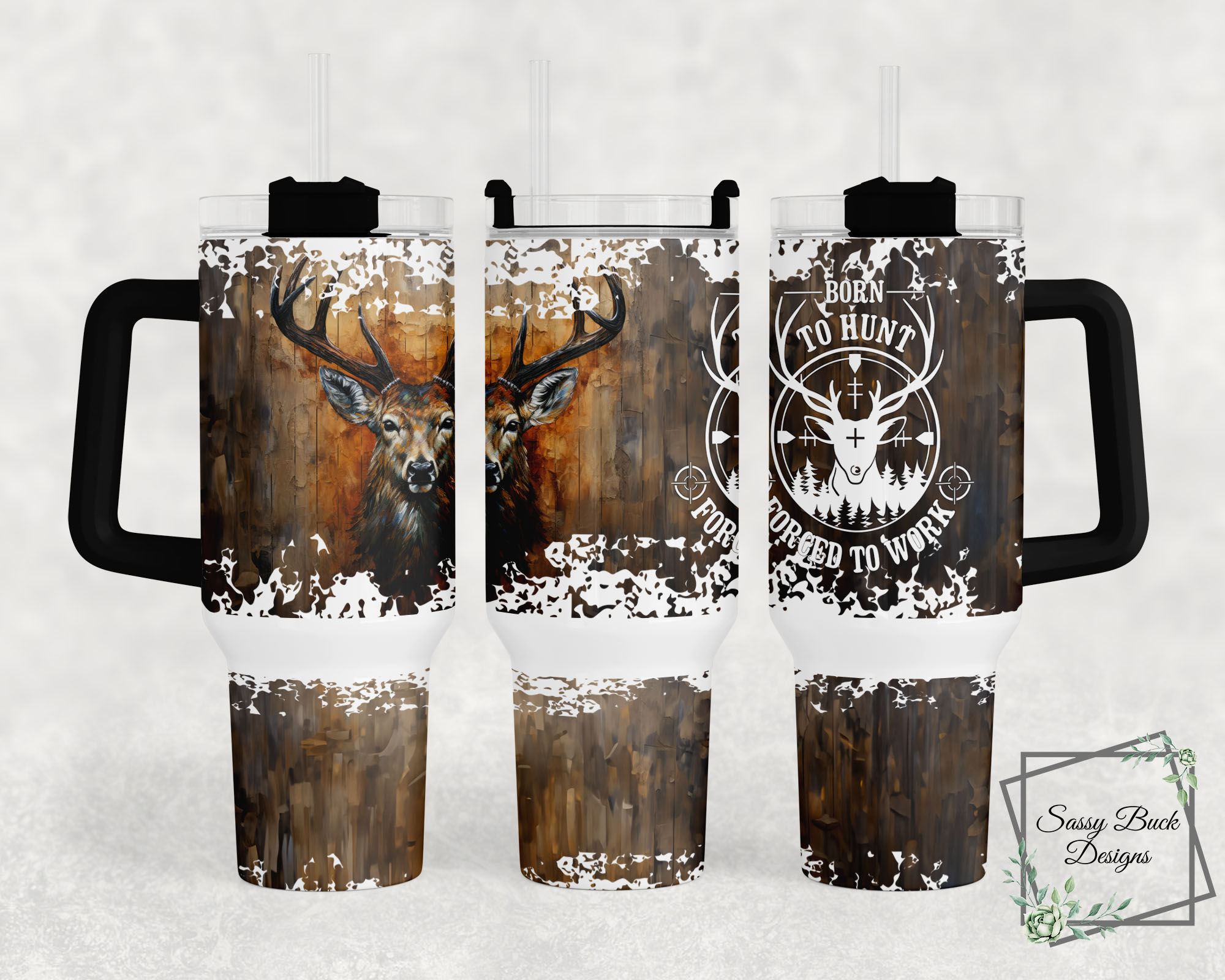 Born To Hunt Forced To Work 40oz Tumbler