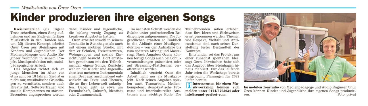 Zeitungsartikel Musikworkshops