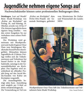 Workshop Musik, Projektwoche Kinder Jugendliche