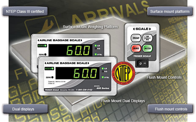 Low Profile Baggage Scale, Top Mount Design
