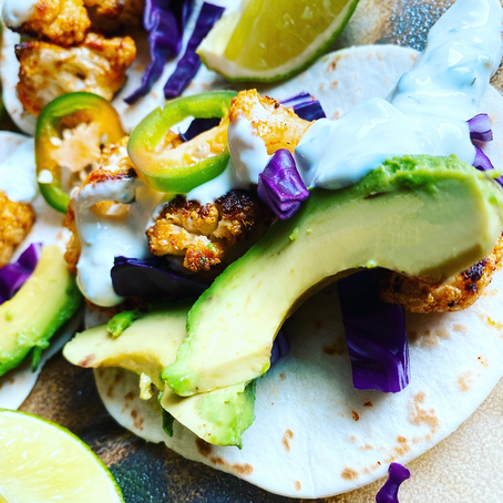 Cauliflower Tacos with a Cilantro Lime Sauce