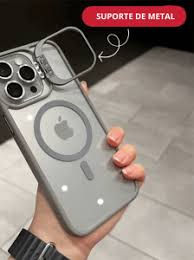 Miniatura: Capa Para Celular Apple Acrílica Com Magsafe e Suporte na Câmera + Kit Pelicula