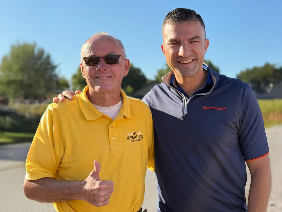 Rudy Yakym, Indiana 2nd District Representative, and Les McFarland