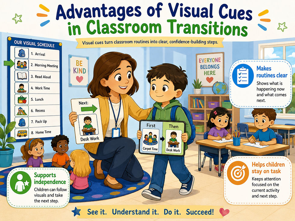 Visual cues turn classroom routines into clear, confidence-building steps: