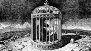 a person inside their own cage