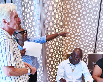 Clare L. Bailey with Sir Richard Branson in Bimini
