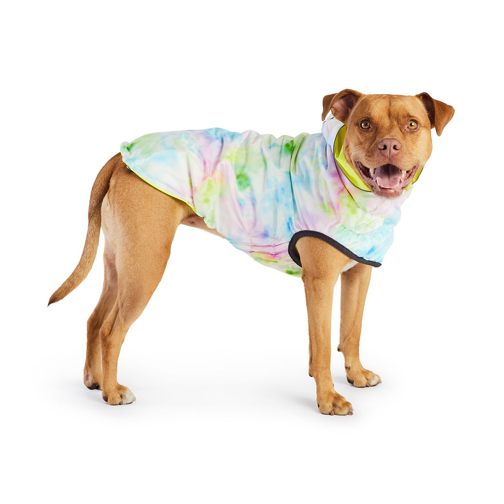 Thumbnail: Reversible Raincoat - Neon Yellow With Tie Dye