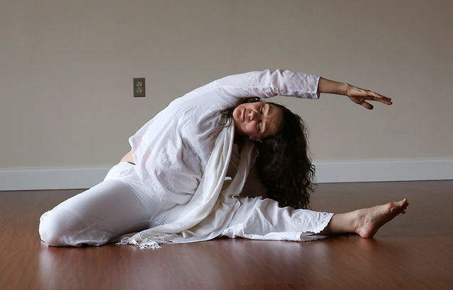 Lehigh Valley Counseling and Yoga owner, Janice Bourdage, doing yoga