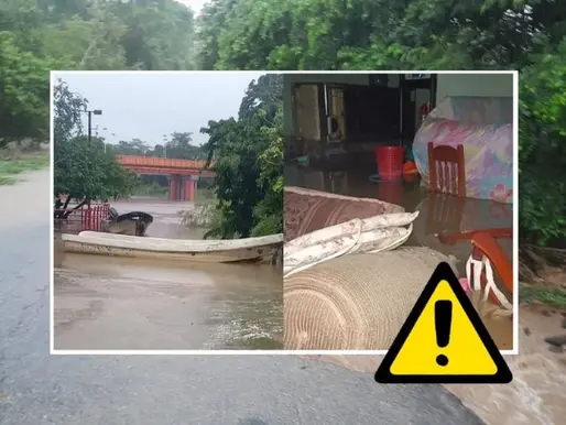 Afectaciones de lluvias por Onda Tropical 20 al sur de Veracruz; un muerto e inundaciones.